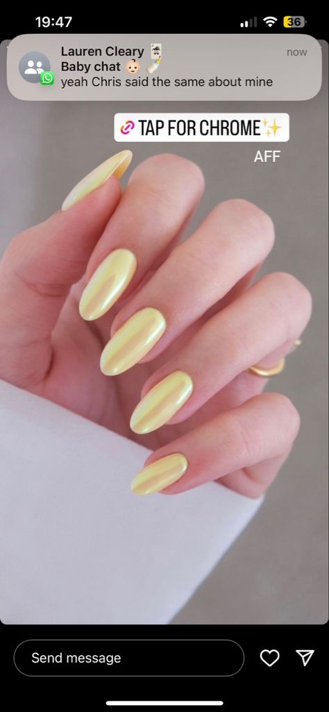 College Nails, Yellow Chrome, Yellow Nail Art, Yellow Nails Design, Chrome Nail Art, Chrome Nails Designs, Amazon Beauty, Cute Simple Nails, Minimal Nails