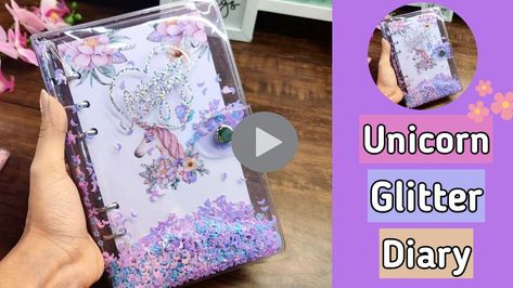 Diary Making, Diy Diary, Diary Diy, Diy Glitter, Unicorn And Glitter, Glitter Diy, Paper Craft, At Home, Arts And Crafts