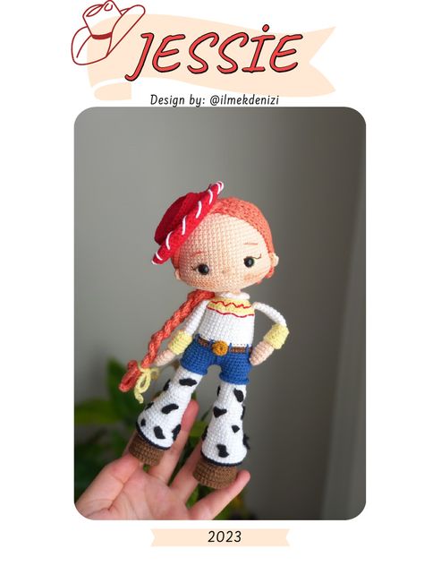 Crochet Jessie Toy Story Free Pattern, Crochet Toy Story, Free Crochet Toy Patterns, Jesse Toy Story, Jessie Doll, Toy Story Dolls, Disney Crochet Patterns, Crochet Toys Free Patterns, Crochet Hack