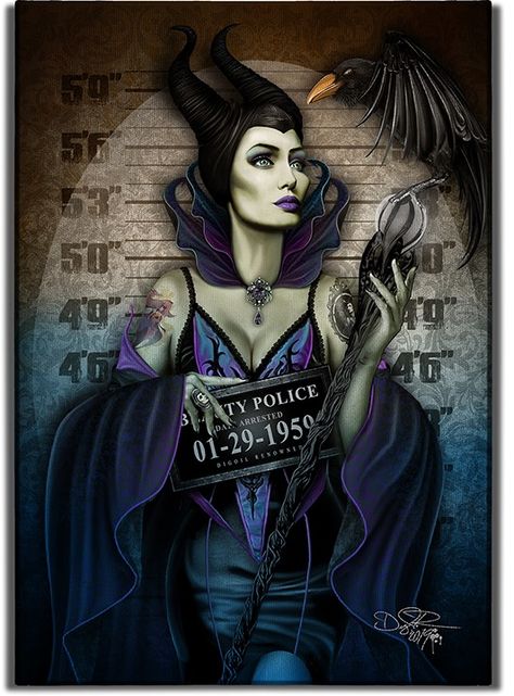 Angelina Jolie [as Maleficent (x2) - as a criminal feat. Diaval] (Drawing by DigoilRenowned @Facebook) #Maleficent Dark Disney Princess, Dark Disney Art, Disney Punk, Punk Disney Princesses, Disney Princess Tattoo, Punk Disney, Iphone Wallpaper Aesthetic, Dark Disney, Wallpaper Iphone Wallpaper