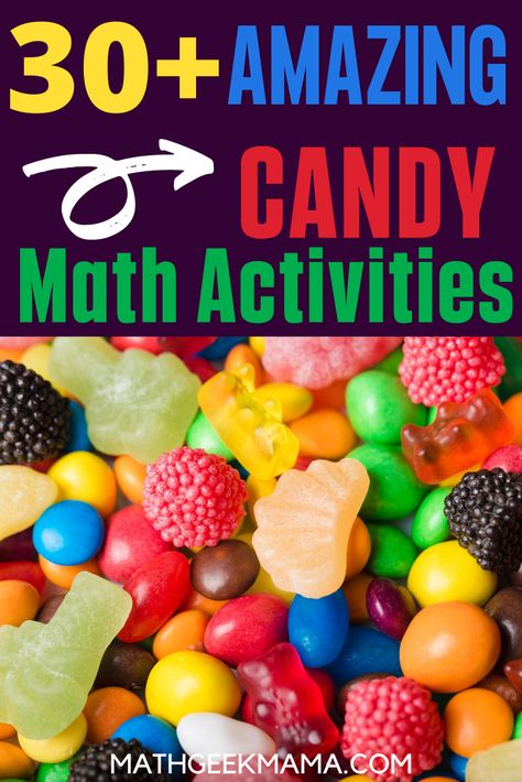 Looking for a way to really engage your kids in math? Try teaching math with candy. This HUGE list includes ideas for Kindergarten through high school, including some really awesome candy STEM ideas. These math ideas are perfect for Easter, Halloween or anytime during the year. #mathactivities #mathlessons #mathgames #math Math Activities For School Age, Candy Math Activities, Candy Math, Ideas For Kindergarten, Easy Math, Math Night, Activities For All Ages, Stem Resources, Stem Ideas