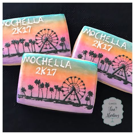 Coachella Cookies, Sweet 16 Cookies, 16 Cookies, Cookie Gram, Hand Painted Cookies, Themed Cookies, Flower Cookies, Birthday Cookies, Royal Icing Cookies