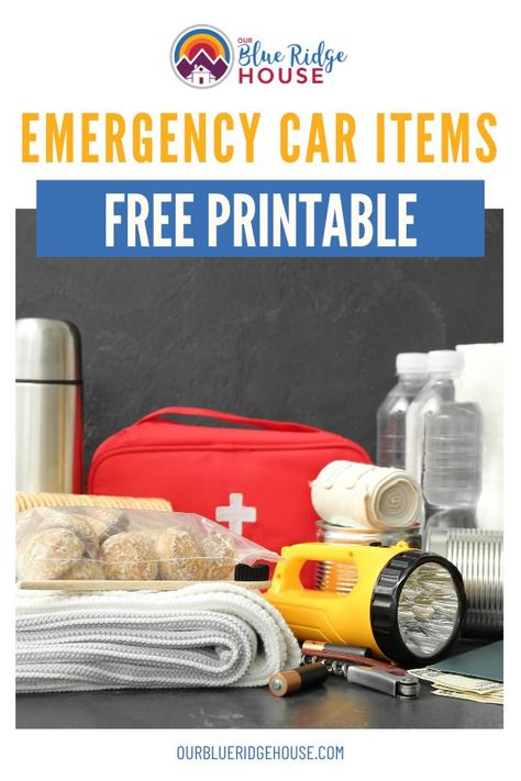 Free printable checklist for emergency car items to keep in your trunk. Car Survival Kits, Car Items, Car Emergency Kit, Emergency Preparedness Kit, Free Checklist, Printable Checklist, Gas Stations, Car Bag, Flat Tire