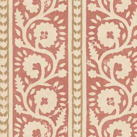 Red Floral Wallpaper, Vintage Wallpaper Patterns, Indian Block Print Fabric, Red Sand, Creating Texture, Indian Block Print, Decorative Borders, Wallpaper Direct, Inspirational Wallpapers