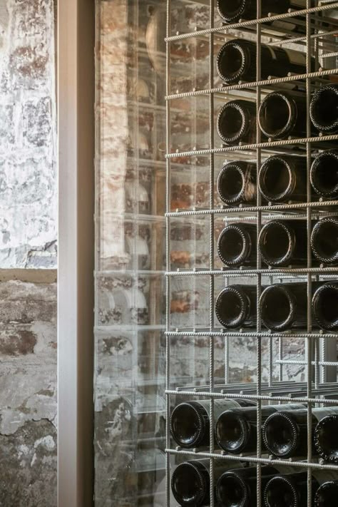 Small Wine Cellar, Under Stairs Wine Cellar, Wine Shop Interior, Small Wine Racks, Corner Restaurant, Kitchen Refurbishment, Bar Interior Design, Wine Display, Bar Interior