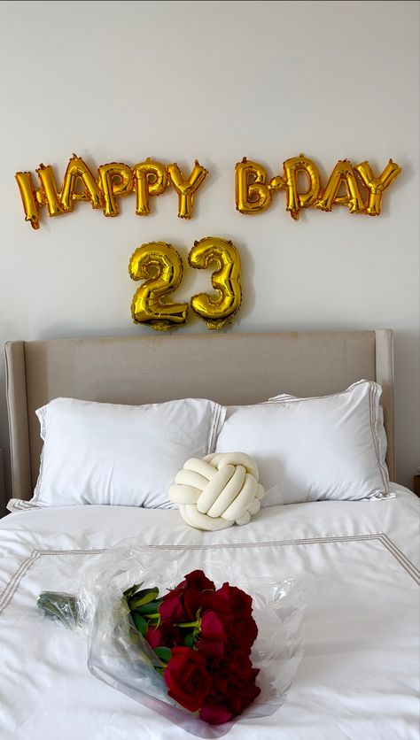 #birthdaydecor #23 #aesthetic #birthdayparty #birthdayideasforwomen #flowers #cozybedroom #balloons 23 Aesthetic, Funny Birthday Presents, Happy 23rd Birthday, Makeup Logo Design, Libra Birthday, Happy Birthday Decor, Birthday Aesthetic, Happy Birthday Posters, Funny Presents