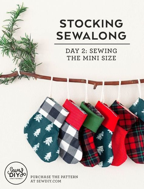 Sew your own mini Christmas stockings with this beginner friendly sewing pattern. The stockings feature a classic design with a rounded toe and heel, a hanging loop and a fold-over cuff. The stockings are quick to sew and can be used in so many ways from giving gift cards, to tree ornaments to DIY advent calendars. Diy Stockings Pattern, Christmas Vibes Aesthetic, Christmas Stocking Ideas, Easy Christmas Stockings, Christmas Stocking Pattern Free, Stocking Pattern Free, Stockings Diy, Mini Christmas Stockings, Stocking Ideas