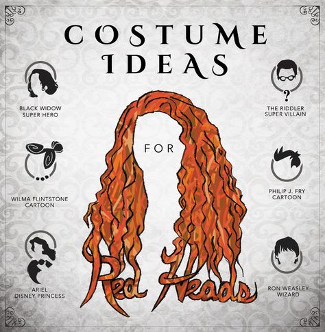 Couple Halloween Costumes Red Hair, Orange Hair Costumes, Costume Ideas For Redheads, Halloween Costumes For Redheads, Costumes For Redheads, Halloween Costumes Red Hair, Red Head Halloween Costumes, Red Hair Costume, Redhead Costume