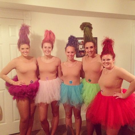 Trolls Adult Costume, Trolls Group Costume, Trolls Halloween Costume, Troll Halloween Costume, Troll Costume, Group Costumes, Group Halloween Costumes, School Parties, Halloween Makeup