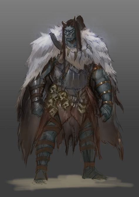 ArtStation - Winter ONI Oni Dnd Art, Dnd Giant Art, Oni Art Male, Oni Fantasy Art, Oni Concept Art, Dnd Oni, Oni Demon Art, Oni Character Art, Winter Character Design