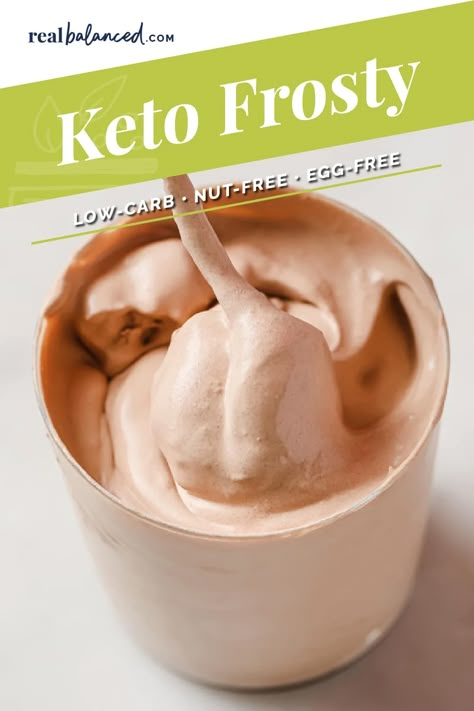 Keto Frosty, Keto Ice Cream Recipes, Low Carb Ice Cream Recipe, Fancy Ice Cream, Monk Fruit Sweetener, Sugar Free Ice Cream, Frosty Recipe, Fancy Ice, Low Carb Ice Cream