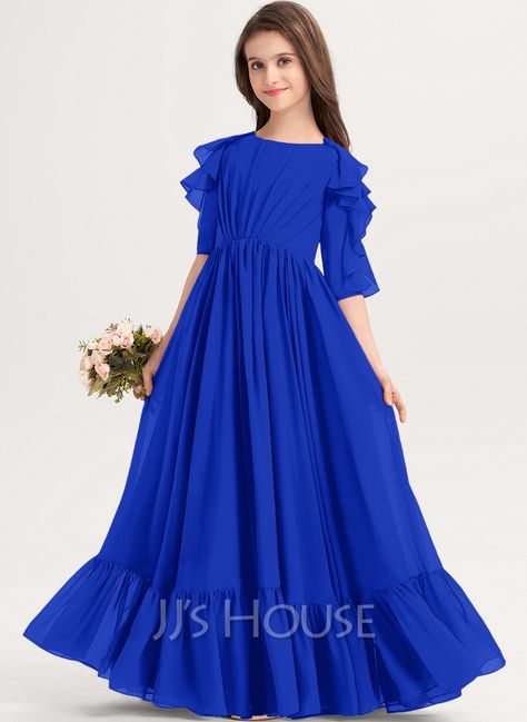 One Piece Dress Indian Style, Modest Girls Dresses, Princess Costume Kids, Model Lengan, Modest Evening Dress, Sewing Dress, Girls Long Dresses, Simple Gowns, Junior Bridesmaid Dress