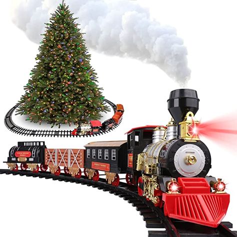 Train Around Christmas Tree, Christmas Tree Train, Christmas Train Set, Electric Train Sets, Locomotive Engine, Girl Train, Holiday Train, Toy Trains Set, Track Toy