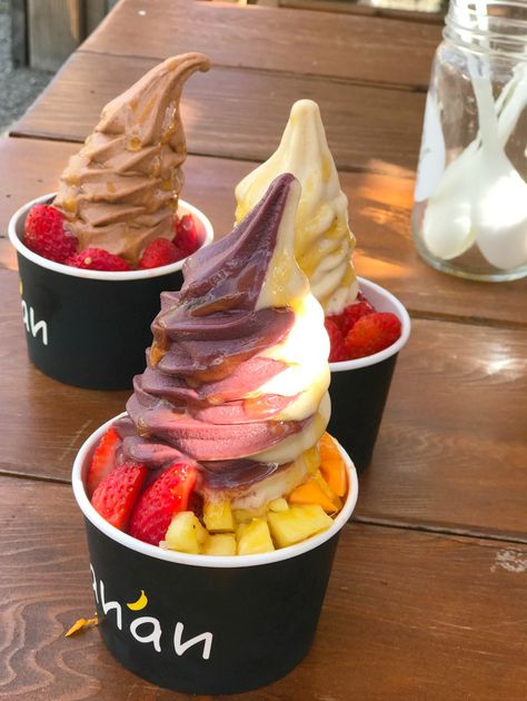 Healthy Vegan Ice Cream Honolulu Hawaii Uh Manoa, Hawaii 2023, Brunch Cafe, Busy Person, Hawaii Trip, Frozen Yoghurt, Healthy Treat, Vegan Ice Cream, Shaved Ice