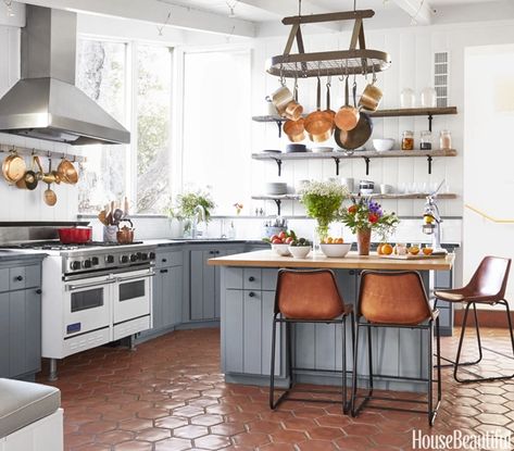 Terra Cotta Floors | Centsational Style Kitchen With Terracotta Floor, Terra Cotta Floors, Terracotta Kitchen, Strawberry Kitchen, Terracotta Floor, Rustic Kitchen Design, Kitchen Farmhouse, Terracotta Tiles, Kitchen Tile