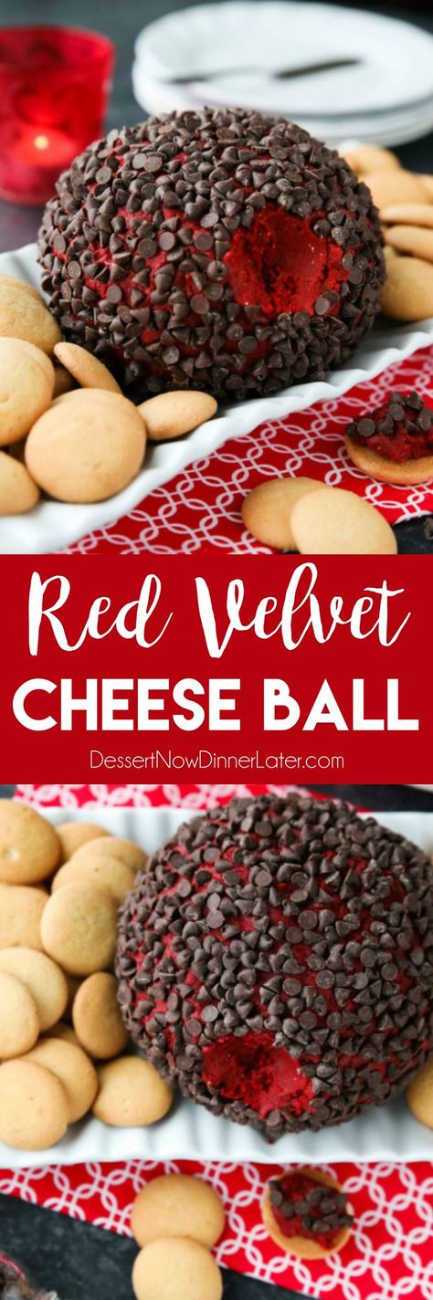 This Red Velvet Cheese Ball makes a delicious party snack or dessert. Serve it at Christmas, for Valentine’s Day, or whenever. It’s delicious with vanilla cookies or graham crackers. Christmas Dips, Dessert Cheese Ball, Sweet Truffles, Period Party, Holiday Cheese, Biscuits Graham, Christmas Cheese, Cheese Ball Recipes, Party Snack