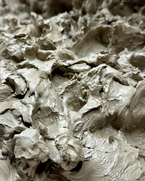 Kaolin (also known as china clay) is a fine white clay named after it's place of origin, Kao-Ling (Gaoling "high-ridge") in China. It's essential when making clay and widely used in the ceramics industry. It's what we're named after. This material from the earth that brings us together - no hierarchy, just mud.  This photo is a pile of reclaim; clay which is being recycled to be used again. It's very sloppy and sticky at this stage, but soon it will be wedged (a way of kneading) ready to use. Clay Material Texture, Reclaim Clay, Wedge Clay, Clay Nature, Art Retreat, Clay Mud, Epping Forest, Clay Pigeons, Making Clay