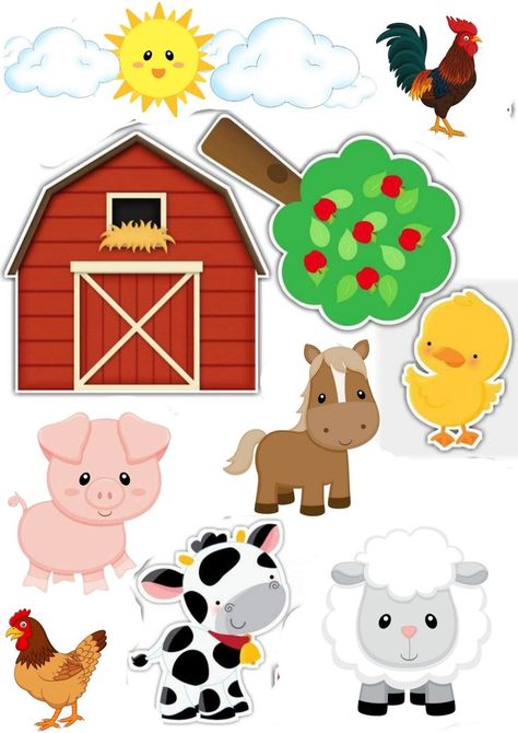 Kids Party Centerpieces, Farm Animals Preschool, Farm Animal Crafts, Farm Theme Birthday, Farm Animal Party, Farm Animals Birthday Party, Farm Themed Birthday Party, Farm Animal Birthday, Farm Birthday Party