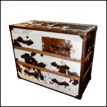 Chests of drawers Cowhide Dresser, White Leather Furniture, Drawers Makeover, Chest Of Drawers Decor, Chester Drawers, Upcycle Dresser, Cowhide Furniture, Whimsical Painted Furniture, Commode Chest