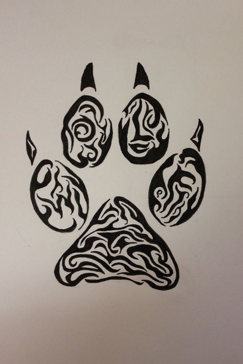 Wolf Paw Tribal Tattoo by WolfBaltoDog on deviantART Wolf Print Tattoo, Wolf Paw Tattoos, Tiger Paw Print, Wolf Paw Print, Wolf Paw, Paw Tattoo, Wings Tattoo, Wolf Tattoos, Wolf Tattoo