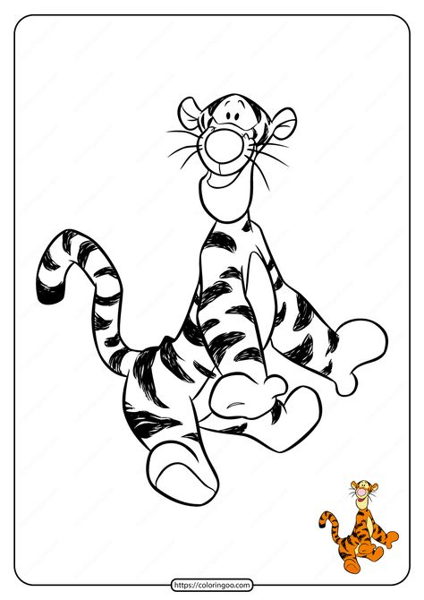 Printable Winnie the Pooh Tigger Coloring Pages 9 Tigger Coloring Pages, Winnie The Pooh Sketches, Pooh Painting, Winnie Phoo, Winnie The Pooh Coloring Pages, Pooh Coloring Pages, Printable Winnie The Pooh, Winnie The Pooh And Tigger, Pooh And Tigger