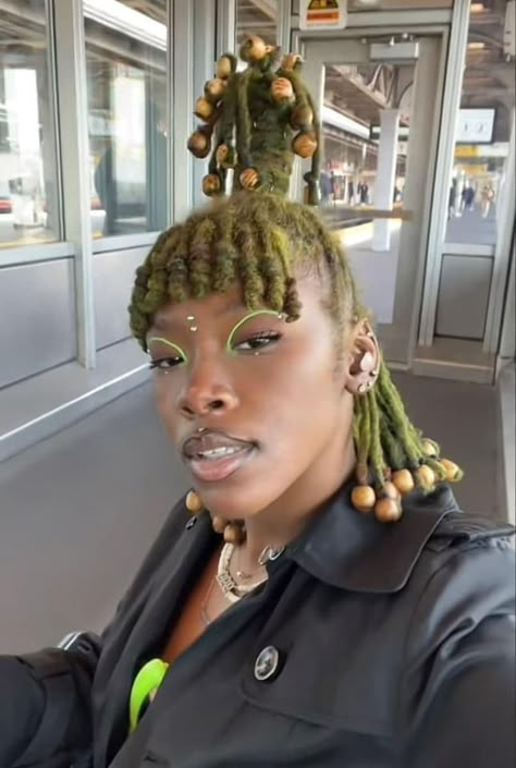 70s Hairstyles Locs, Creative Dreadlock Hairstyles, Hair Over Locs, Thick Loc Styles, Rainbow Locs, Rainbow Dreads, Woman With Dreadlocks, Black Women With Locs, Dyed Dreads