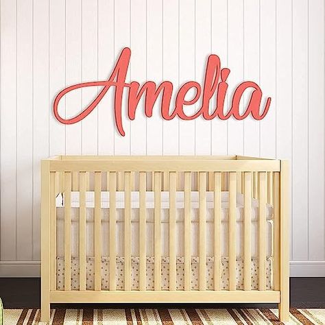 AMAZON BEST SELLER Font Baby Name Sign For Nursery and Wall Decor (12"-55" Wide) - PAINTED Wood Letter Nursery Decor - Wall Art For Girl or Boy Room By 48 Hour Monogram Name Sign For Nursery, Painted Wood Letters, Letter Nursery Decor, Wooden Monogram, Wooden Words, Nursery Decor Wall Art, Wood Letter, Wooden Name Signs, Nursery Letters