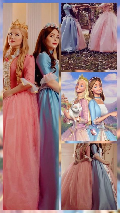 Barbie Princess Halloween Costume, Princess And The Popper Costume, Disney Princess Duo Costumes, Princess And Pauper Barbie Costume, Barbie Costume Princess, Barbie Duo Costume, Princess Duo Costume, Barbie Princess And The Pauper Costume, Types Of Barbie Costumes