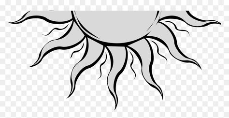 Sun Crown Drawing, Half Sun Tattoo Design, Half Sun Drawing, Half Sun Design, Half Sun Tattoo, Half Sun Half Moon, Worldbuilding Inspiration, Sun Outline, Sun Clip Art