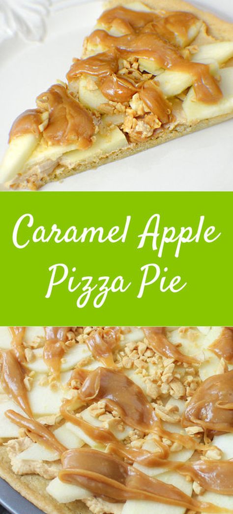 Caramel Apple Pizza, Caramel Apple Recipes, Desert Pizza, Dessert Pizza Recipe, Apple Dessert Pizza, Caramel Apple Desserts, Pastry Puff, Dessert Pizza Recipes, Apple Pizza