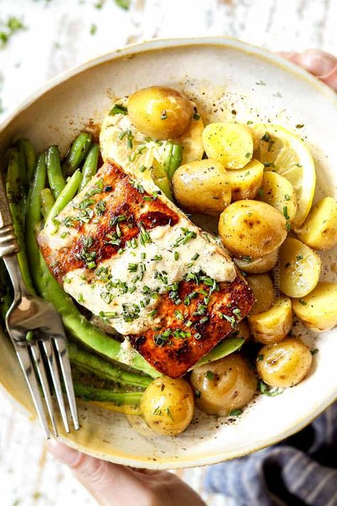 Mahi Mahi in Lemon Garlic Cream Sauce (easy, 30 MINUTE MEAL!) Lemon Garlic Cream Sauce, Mahi Mahi Fish, Mahi Mahi Recipes, Mahi Fish, Lemon Garlic Sauce, Fish Dinner Recipes, Garlic Cream Sauce, Cream Sauce Recipes, Carlsbad Cravings