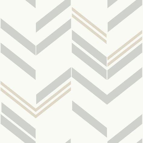 RoomMates 28.18 sq. ft. Grey Chevron Stripe Peel and Stick Wallpaper Peelable Wallpaper, Temporary Decorating, Chevron Wallpaper, Monochrome Wall, Trellis Pattern, Grey Chevron, Peel Stick Wallpaper, Chevron Stripe, Geometric Wallpaper