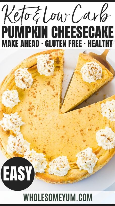 Keto Pumpkin Cheesecake, Low Carb Pumpkin Cheesecake, Low Sugar Diet Recipes, Cheesecake Easy, Healthy Low Fat Recipes, Dinner Recipes Healthy Low Carb, Low Carb Soup Recipes, Pumpkin Cheesecake Recipes, Low Carb Low Fat Recipes