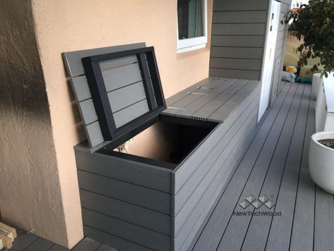 Composite Decking Designs, Sleepers In Garden, Decking Outdoor, Composite Wood Deck, Decking Boards, Deck Flooring, Wpc Decking, Composite Decking Boards, Grey Patio