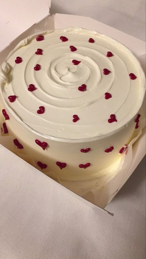 White Cake, Frosting, Valentines, Cake, Birthday, Red, White, Valentine's Day