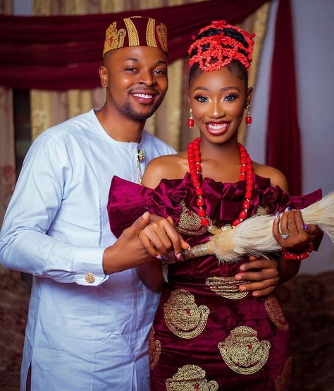 Igbo Couple is a beautiful story of love and marriage.💖 . . . . . . . . . . . . . . . . . . . . . . . . #igboweddings #igbowedding #igbobride #igbankwu #igboweddingsonline #iwoevents Convention Outfits, Igbo Traditional Wedding, Igbo Bride, Igbo Wedding, African Traditional Wedding Dress, African Suit, Traditional Wedding Attire, African Traditional Wedding, Royalty Aesthetic