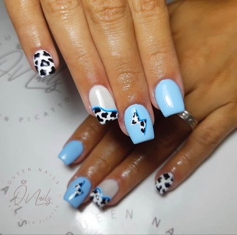 Parker Mccollum Nails, Cute Country Nails Short, Punchy Nail Ideas, Western Nails Short, Ffa Nails, Southern Nails, Country Nails Design, Western Nails Acrylic, Summer Western Nails