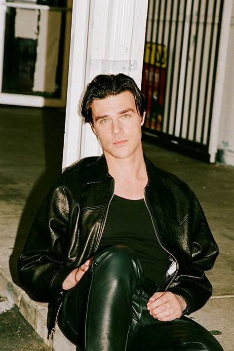 Finn Wittrock, Ian Somerhalder Vampire Diaries, Gay Aesthetic, American Horror Story, Man Crush, Fangirl, Blinds, Leather Pants, Leather Jacket