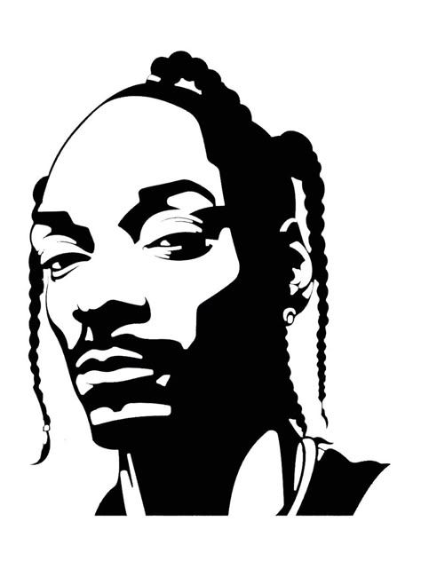 Free printable Snoop Dogg stencils and templates Snoop Dogg Stencil, Black And White Stencil Art, Snoop Dogg Drawing, Faces To Paint, Stencils For Kids, Face Stencils, Bird Stencil, Nail Stencils, Animal Stencil