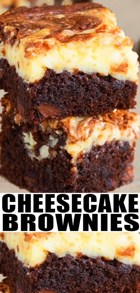 CHEESECAKE BROWNIES RECIPE (CREAM CHEESE BROWNIES)- The best quick and easy brownies, homemade from scratch with simple ingredients. Soft, moist, fudgy, creamy, with swirls of cream cheese, loaded with chocolate chips. Can be made from box too. From CakeWhiz. Quick And Easy Brownies, Brownies Homemade, Easy Brownies, Brownies Cheesecake, Cheesecake Brownies Recipe, Dessert Halloween, Cheese Brownies, Cheesecake Brownie, Resipi Kek