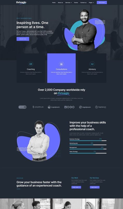 Business Coach Elementor Template Kit Funnel Landing Page Design, Coaching Landing Page Design, Business Coach Website Design, Coaching Landing Page, Business Coach Website, Wordpress Template Design, Elementor Templates, About Us Page Design, Best Landing Page Design