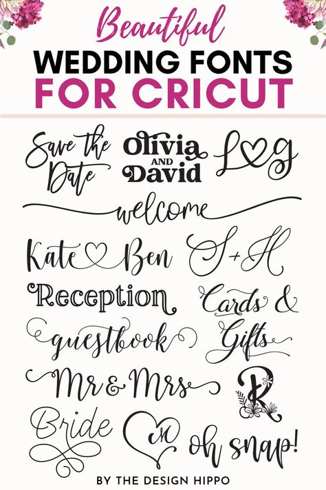 Are you looking for the best wedding fonts for Cricut? Here are over 10 most beautiful wedding fonts for cricut that'll take your DIY wedding to next level. #weddingfonts #weddingfontsforcricut #cricutweddingfonts Best Wedding Fonts, Welcome Font, Free Fonts For Cricut, Fonts For Cricut, Sign Fonts, Free Calligraphy Fonts, Free Commercial Fonts, Latest Fonts, Brush Script Fonts