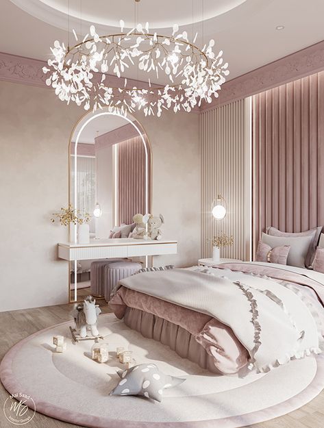 MASTER BEDROOM on Behance Pink Bedroom Accessories, Beautiful Bed Designs, Luxury Kids Bedroom, Luxury Bedroom Furniture, Dekorasi Kamar Tidur, Kids Interior Room, Girl Bedroom Designs, Japanese Interior, Modern Japanese