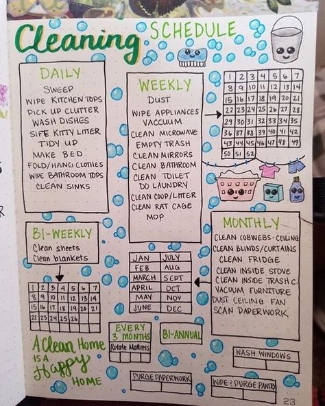 The Best Cleaning Schedule Templates For Roommates | POPSUGAR Home Bullet Journal Page Ideas, Journal Page Ideas, Cleaning Schedule Templates, Bullet Journal Page, Bullet Journal For Beginners, Schedule Templates, How To Clean Mirrors, Bullet Journal Notebook, Bullet Journal Writing