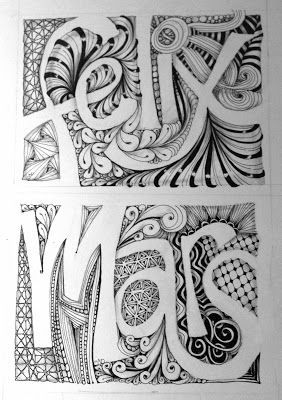 Name Design Idea For Cover. Name Negative Space. Zentangle Background. Maybe only do initials and create smaller 3 x 3...... Stylo Art, Name Drawings, Seed Art, 8th Grade Art, Zen Tangles, Middle School Art Projects, 6th Grade Art, 5th Grade Art, High School Art