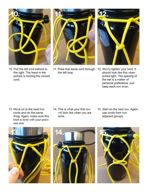 Campfire Crafts, Paracord Instructions, Water Bottle Sling, Paracord Projects Diy, Simpul Makrame, Nalgene Bottle, Bottle Sling, Paracord Diy, Paracord Tutorial