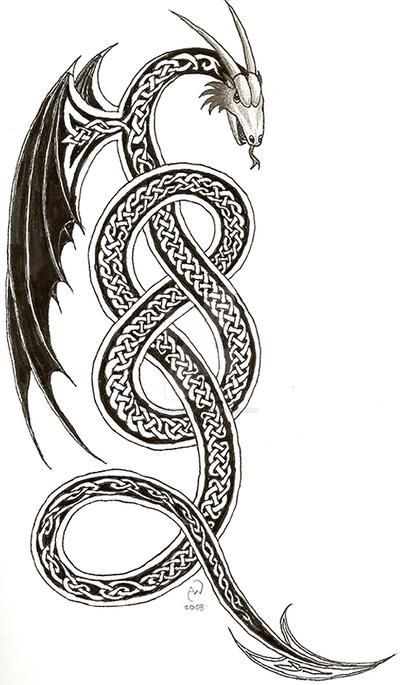 Celtic Serpent, Norse Knotwork, Celtic Dragon Tattoos, Norse Mythology Tattoo, Celtic Artwork, Small Dragon Tattoos, Serpent Tattoo, Irish Tattoos, Viking Dragon