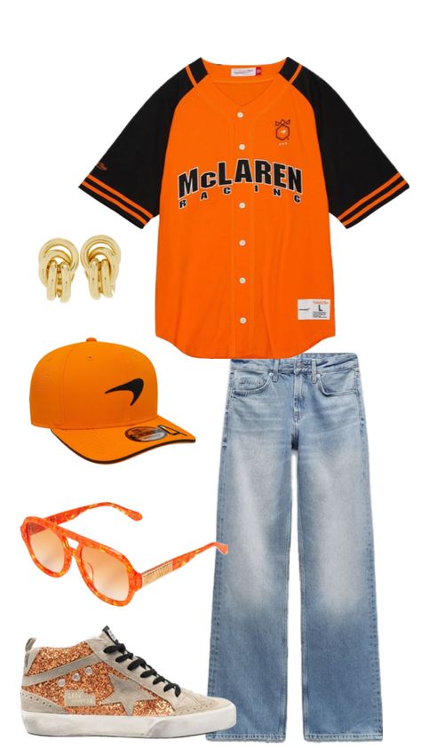 #fitspo #f1 #copenhagen #stockholmstyle #formula1 #outfitinspo #formulaone #formula1 #mclaren Formula One Outfit Ideas, F1 Clothes Outfit, Indycar Outfit, Silverstone F1 Outfits, Mclaren F1 Outfit, Formula 1 Clothes, F1 Costume, Mclaren Outfit, Cota F1