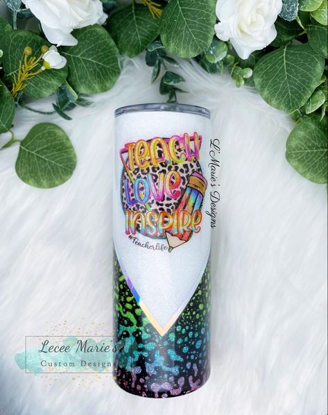 Power Wash Tumbler, V Split Tumbler, Split Tumbler, Teacher Rainbow, Power Wash, Fancy Flamingo, Teacher Tumbler, Teach Love Inspire, Tumbler Cups Diy