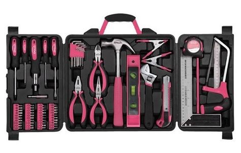 8 Items That Probably Aren't On Your Wedding Registry, But Should Be! | Wedding Tips from Here Comes The Guide Pink Tool Set, Dorm Gifts, Pink Tools, Garden Tool Storage, Precision Tools, Household Tools, Girly Accessories, Home Tools, Roof Repair